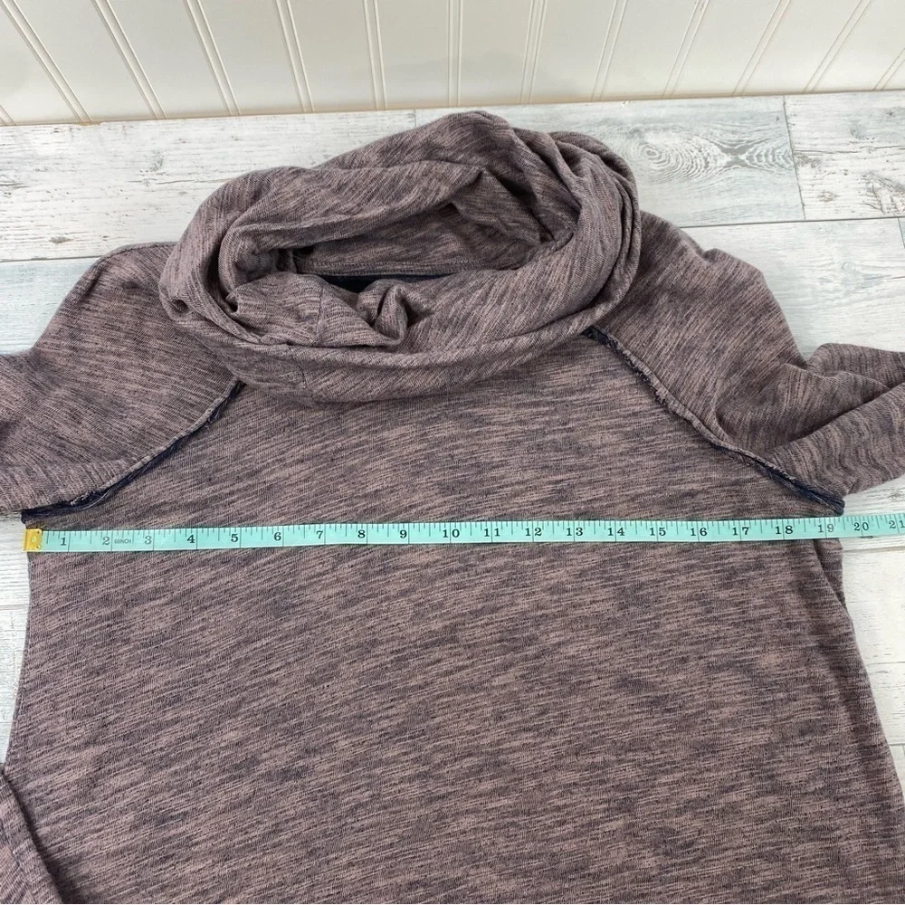 Free People Beach 2-Tone Purple‎ Heather Cowl Neck Slouchy Top One Size